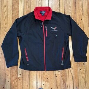 Landway Jacket Stingray Corvette Chevrolet Men's XL  Black Red Lining Soft Shell